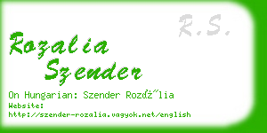 rozalia szender business card